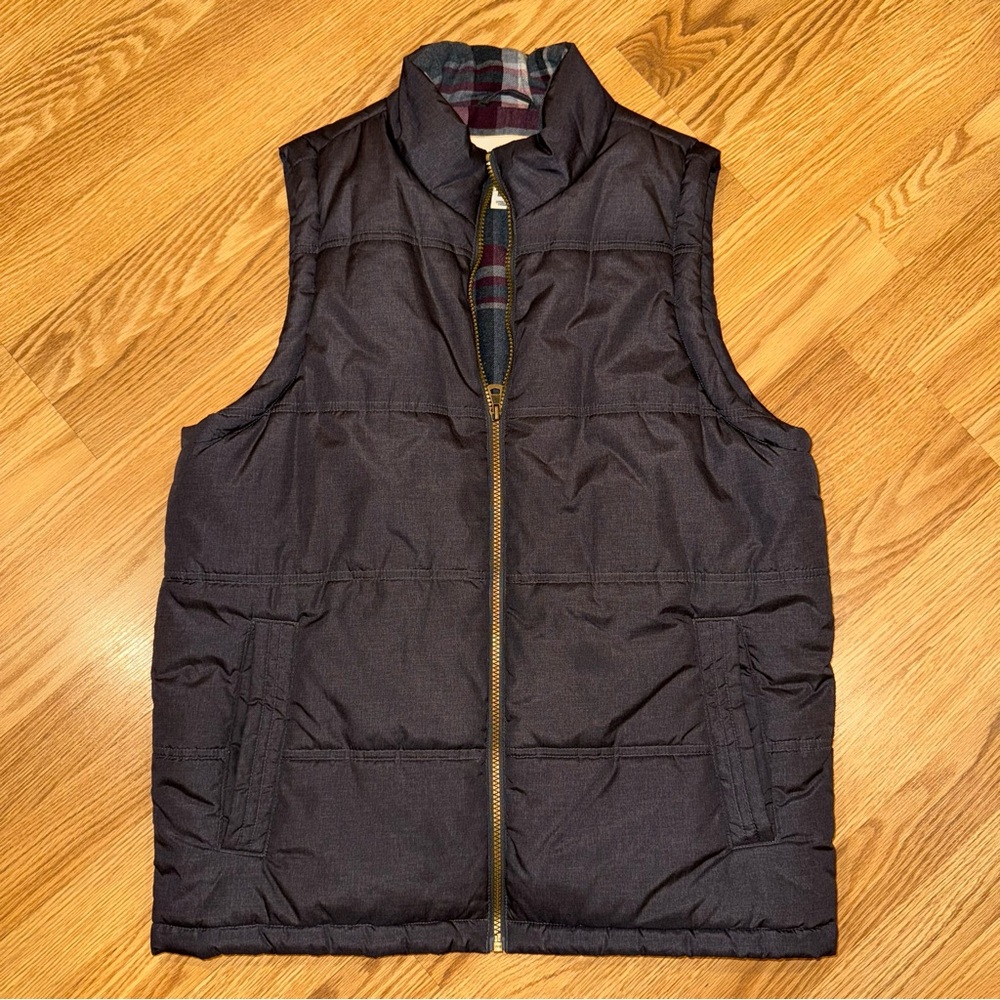 Weatherproof Vintage Men's Flannel Lined Puffer Vest Gray Sz‎ M